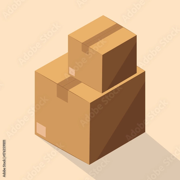 Obraz vector illustration of a cardboard box