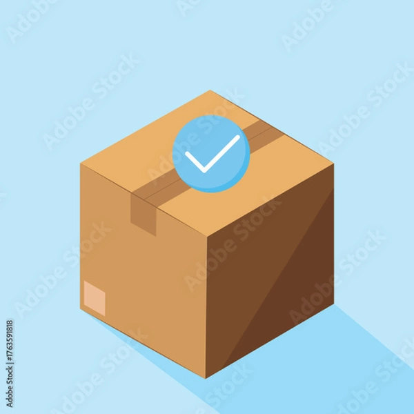 Obraz cardboard box on blue background