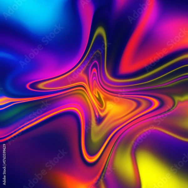 Fototapeta Vibrant Abstract Liquid Chroma Swirl Background with Neon Gradient Colors and Fluid Distortion