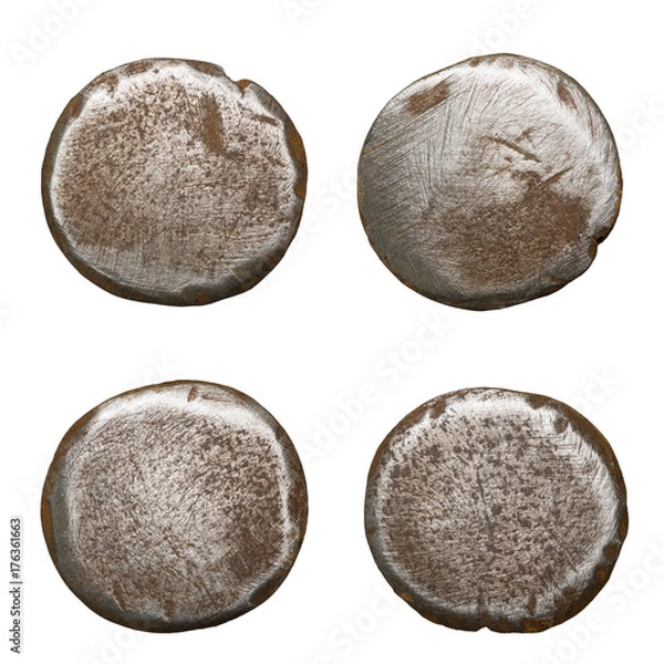 Fototapeta Isolated rusty nail heads