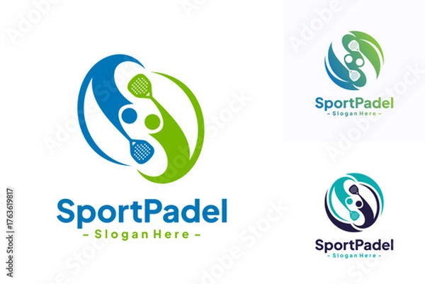 Obraz Padel sport logo design template. Modern play padel. Isolated vector icon on white background.
