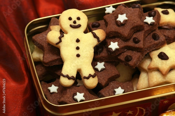 Fototapeta Weihnachtsplätzchen in einer Keksdose