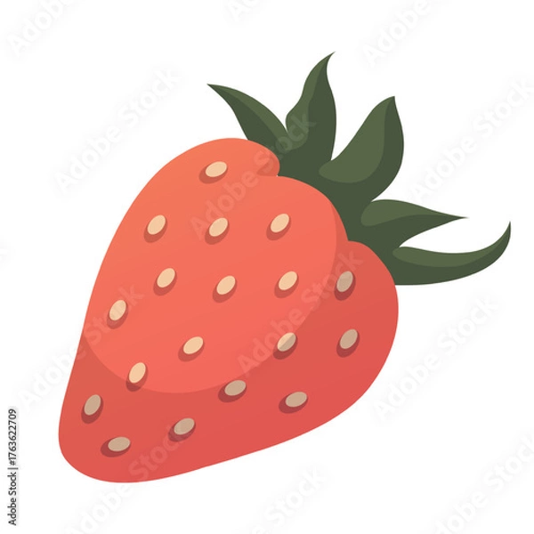 Fototapeta Realistic fresh strawberries against white background - Vector illustration