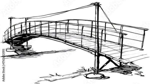 Fototapeta Sketchy bridge design