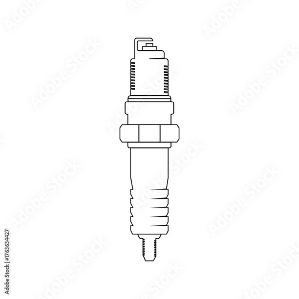 Fototapeta spark plug line icon isolated on white background