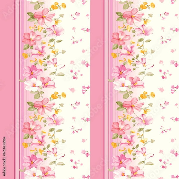 Fototapeta pink background with flowers