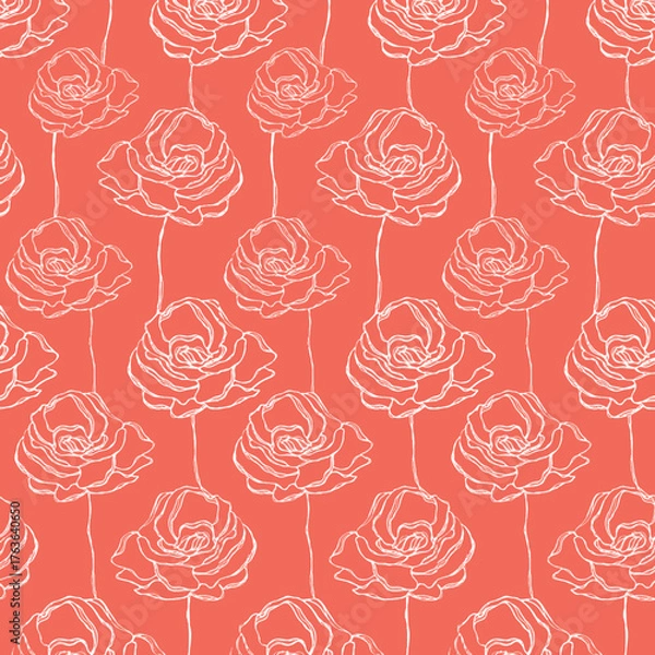 Fototapeta seamless pattern with roses