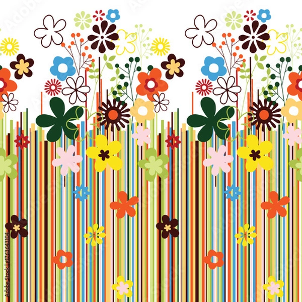 Fototapeta seamless pattern with flowers