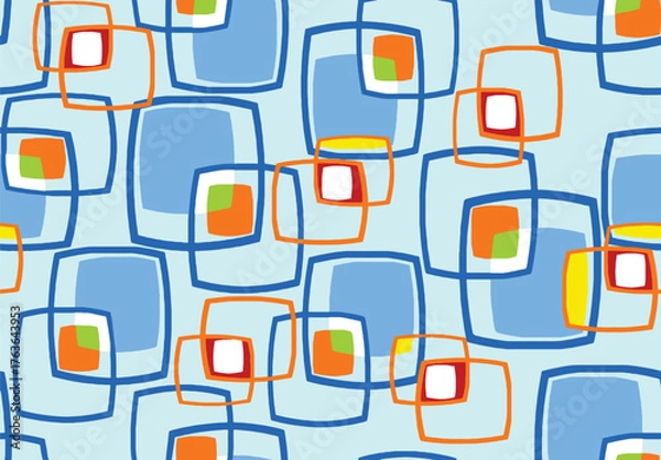 Fototapeta seamless pattern with blue squares