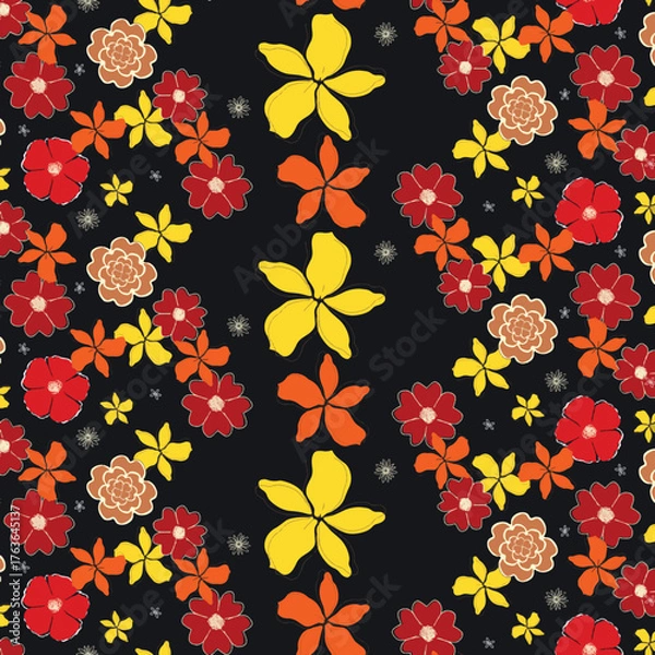 Fototapeta seamless pattern with flowers