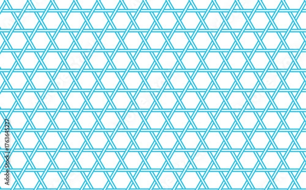 Fototapeta 日本の伝統的な紋様（文様）素材。籠目紋様のシームレスな和風デザイン素材