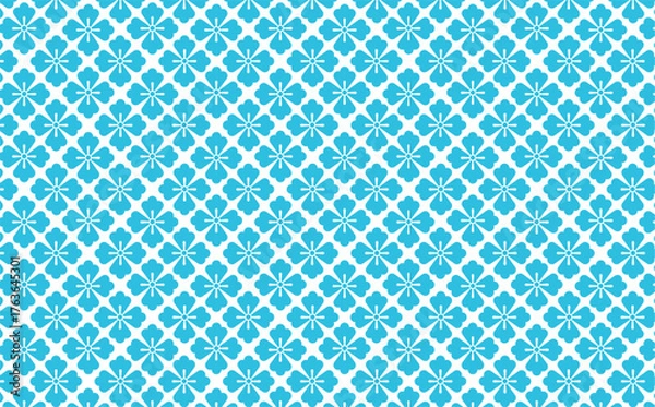 Fototapeta 日本の伝統的な紋様素材。花菱紋のパターンのシームレスな和風デザイン素材。