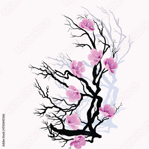 Fototapeta branch of cherry blossom