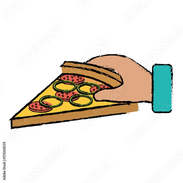 Obraz hand with delicious italian pizza