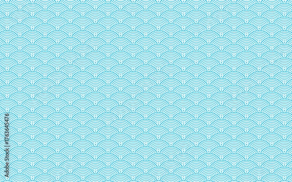 Fototapeta 日本の伝統的な青海波を使ったシームレスな和風デザイン素材