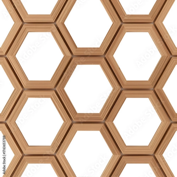 Fototapeta Honeycomb Pattern A Geometric Wooden Design with Hexagonal Cells and Natural Texture