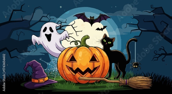 Fototapeta Helloween vector illustration - 28