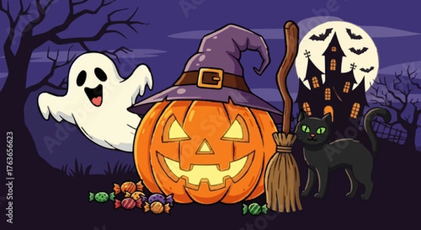 Obraz Helloween vector illustration - 12