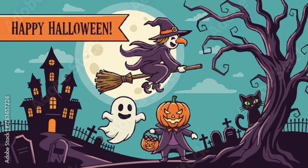 Fototapeta Helloween vector illustration - 9