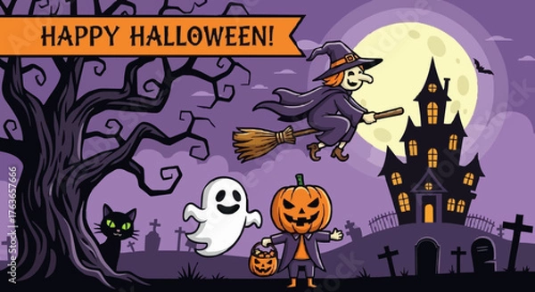 Fototapeta Helloween vector illustration - 7