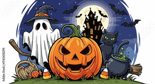 Fototapeta Helloween vector illustration - 36