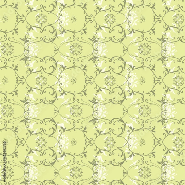 Fototapeta seamless pattern with green leaves