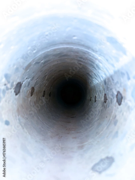 Fototapeta Inside Metallic Tube with Depth Perspective