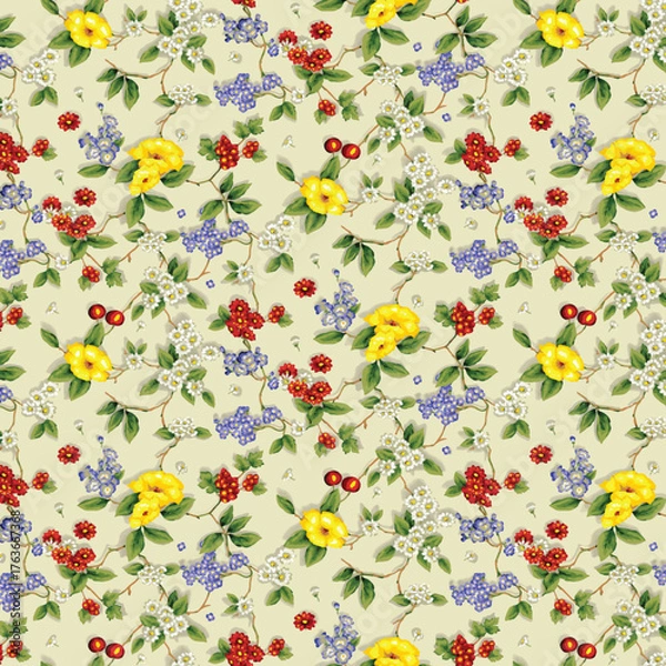 Fototapeta seamless pattern with flowers