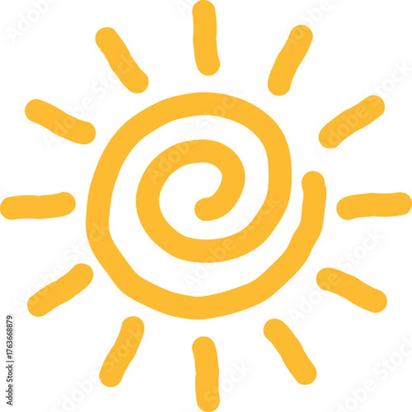 Fototapeta Doodle Spiral Sun