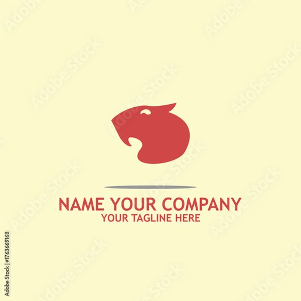 Fototapeta beaver logo simple icon design illustration