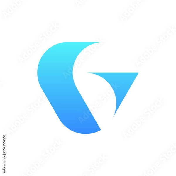 Fototapeta Letter G arrow simple minimalist logo design