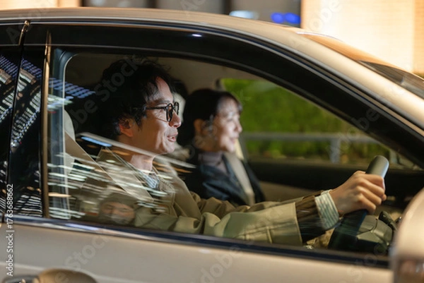 Obraz 車に乗る男女