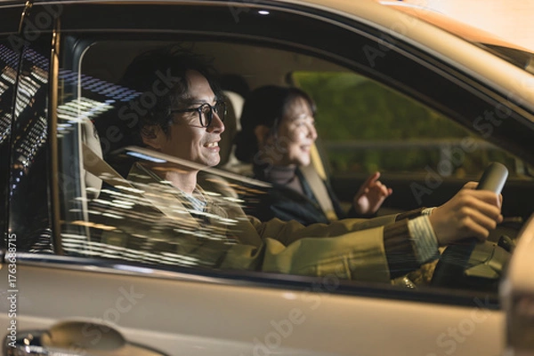 Obraz ドライブする男女