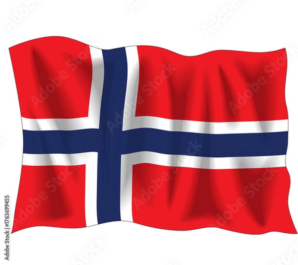 Obraz A wave of Norway Flag PNG 