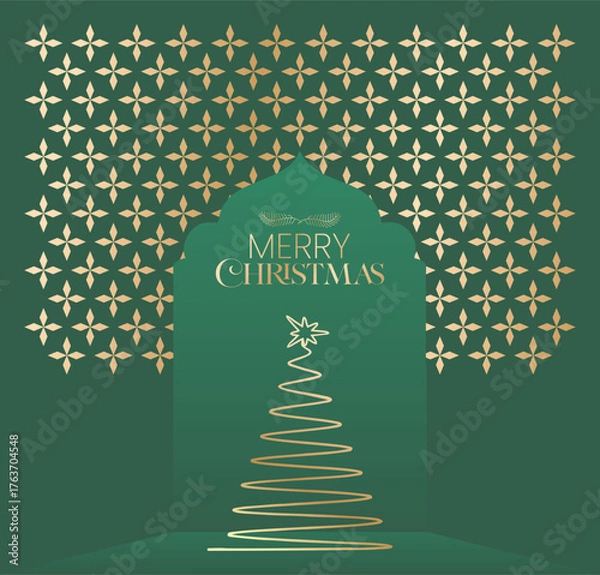 Obraz Merry Christmas Pattern Cover Design
