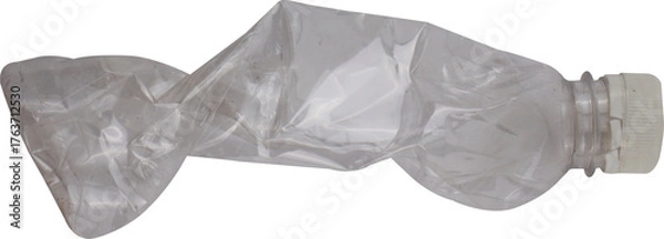 Obraz Crushed plastic bottle on transparent background