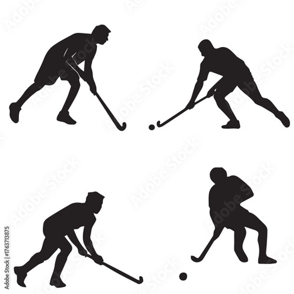 Obraz Hockey game icon with black background