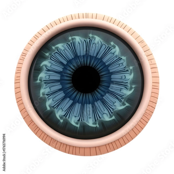 Obraz Detailed blue iris of a human eye isolated on transparent background