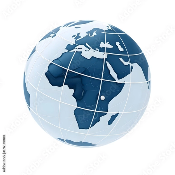 Obraz Glass globe showing africa and europe isolated on transparent background