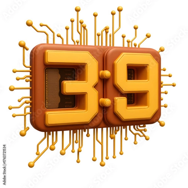 Obraz 3 9 digital display with circuit board elements isolated on transparent background