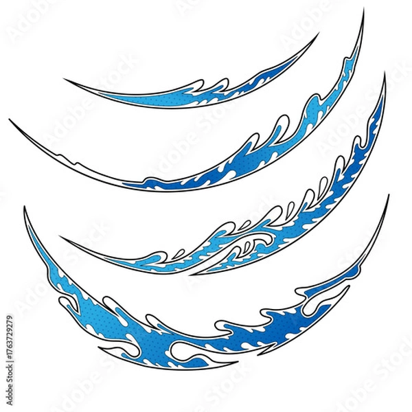 Fototapeta Tribal racing with a water splash theme