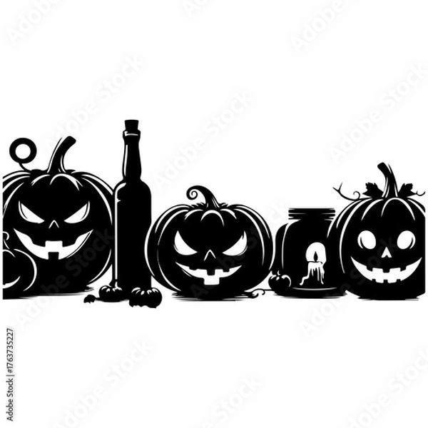 Obraz halloween pumpkin on a black background vector
