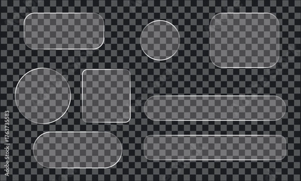 Fototapeta Light frame Liquid glass set on a transparent background.