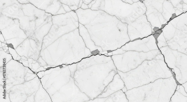 Fototapeta Stunning white marble texture with gray veining and elegant pattern for luxurious designs and interiors