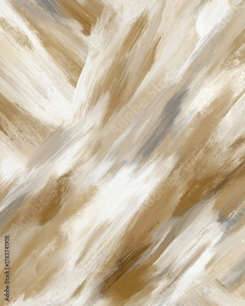 Fototapeta Abstract painting with brush strokes in earth tones and neutral colors.