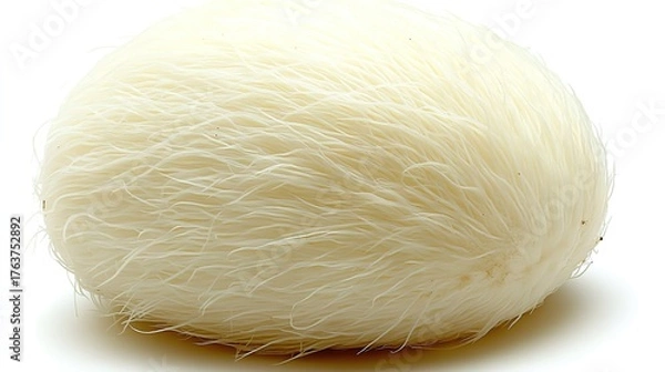 Fototapeta Whole Lion's Mane Mushroom on White Background