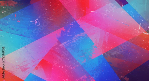 Obraz Abstract Colorful Geometric Pattern with Bright Pink Blue and Purple Tones for Artistic Design