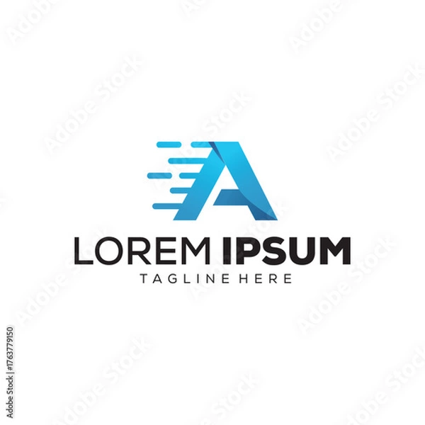 Obraz Letter A lorem ipsum logo design for symbol or business with creative vector illustration