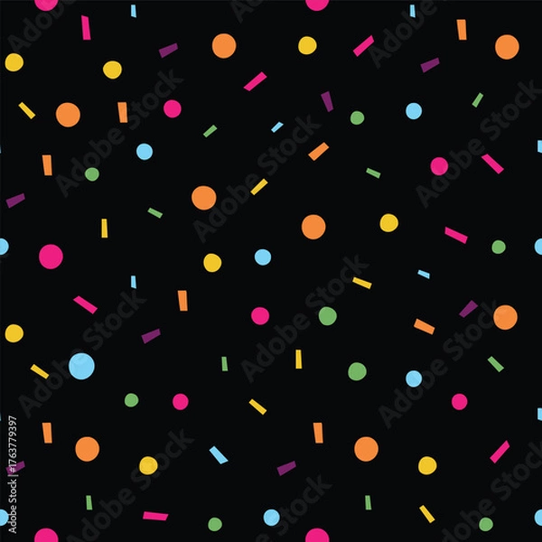 Obraz black rainbow confetti repeating pattern