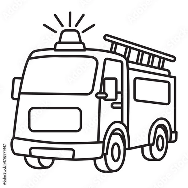 Obraz Fire Truck Coloring Page